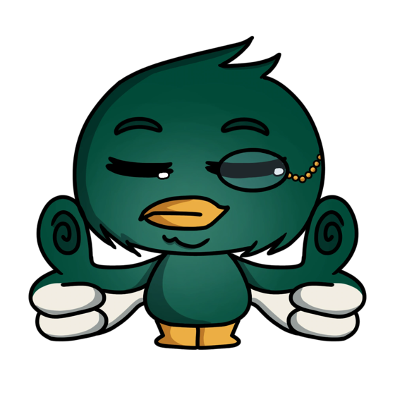 Maskot bebek mempersembahkan solusi